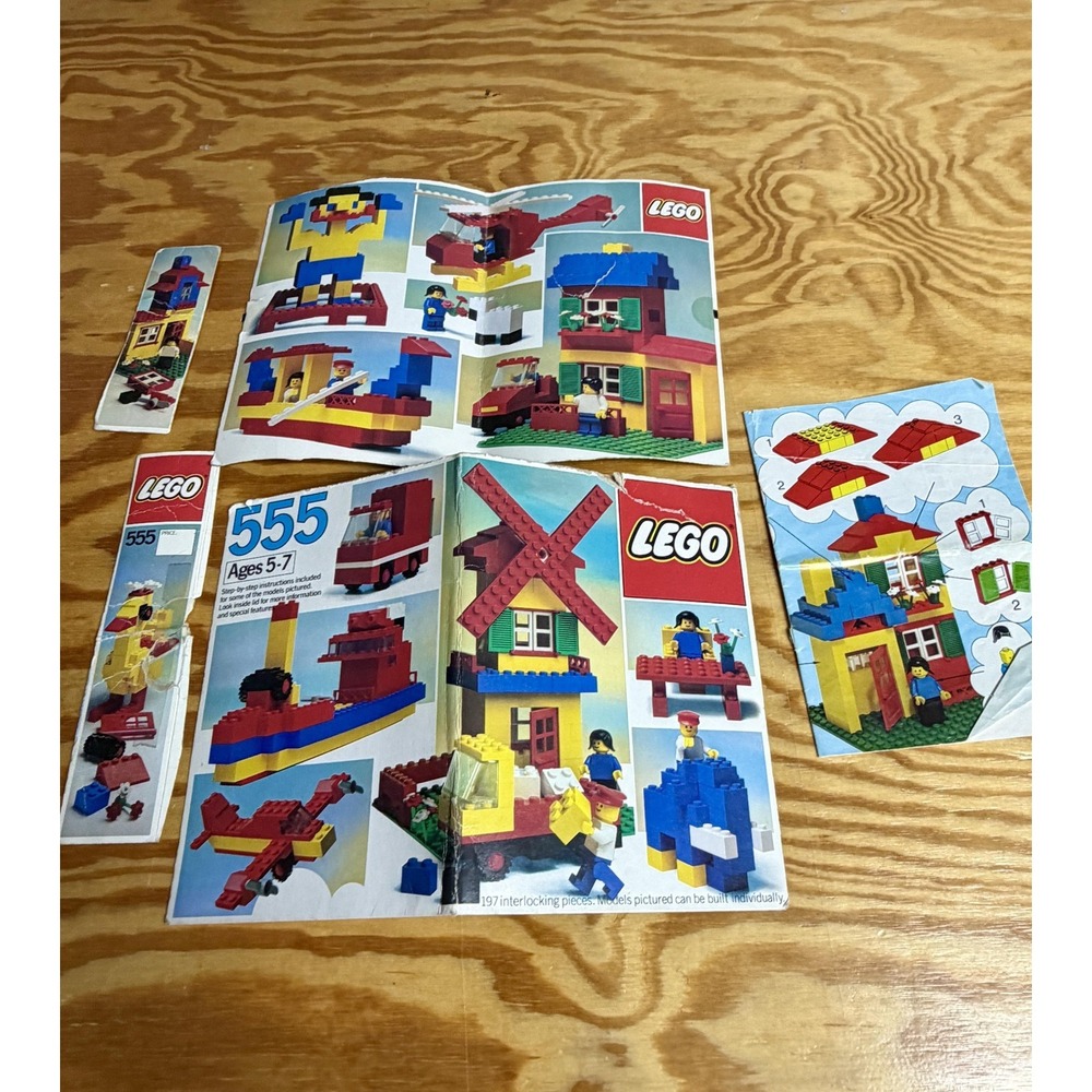 Vintage LEGO 555 Basic Building Set Instruction Manual Booklet w Inserts